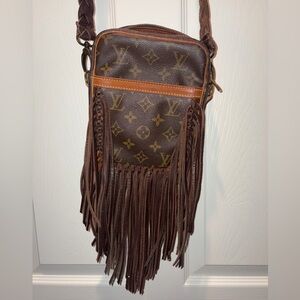 Authentic Vintage Louis Vuitton Crossbody with added Boho Fringes